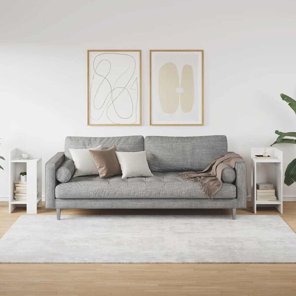 vidaXL sivupöydät 2 kpl hyllyllä valkoinen 25,5x27x60 cm