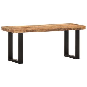 vidaXL Penkki 110 cm karkea mangopuu ja ter&auml;s