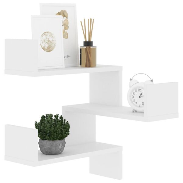 vidaXL Seinäkulmahylly valkoinen 40x40x50 cm tekninen puu
