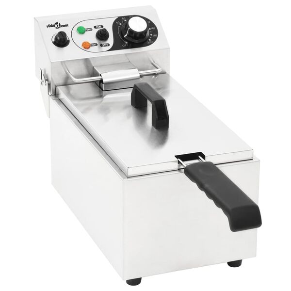 vidaXL S&auml;hk&ouml;inen rasvakeitin ruostumaton ter&auml;s 6 L 2 000 W