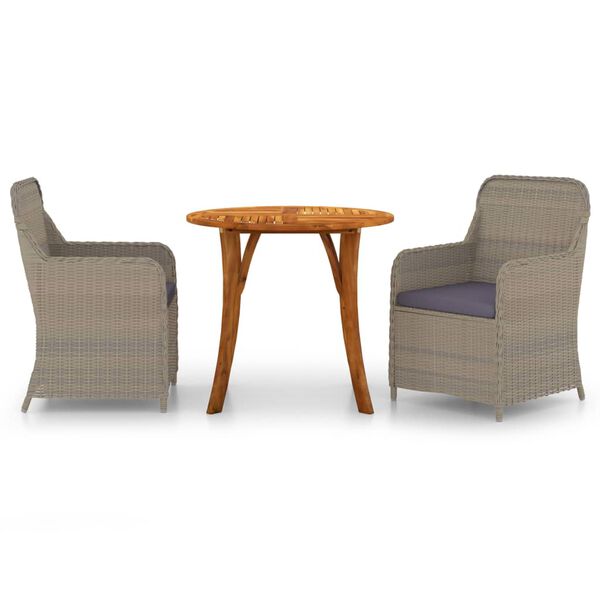 vidaXL 3-osainen Ulkoruokailuryhm&auml; ruskea