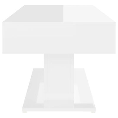 vidaXL Sohvapöytä korkeakiilto valkoinen 96x50x45 cm lastulevy