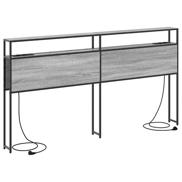 vidaXL S&auml;ilytysp&auml;&auml;ty hyllyll&auml; Harmaa sonoma 180 cm Tekninen puu