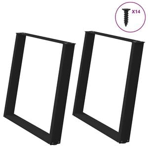 vidaXL Ruokap&ouml;yd&auml;n jalat U-muotoiset 2 kpl musta 100x(72-73) cm ter&auml;s