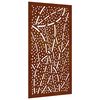 vidaXL Puutarhasein&auml;koriste 105x55 cm corten ter&auml;s lehtikuvio