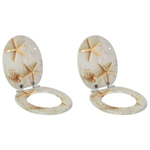 vidaXL WC-istuin 2 kpl soft close kansilla MDF merit&auml;htikuosi