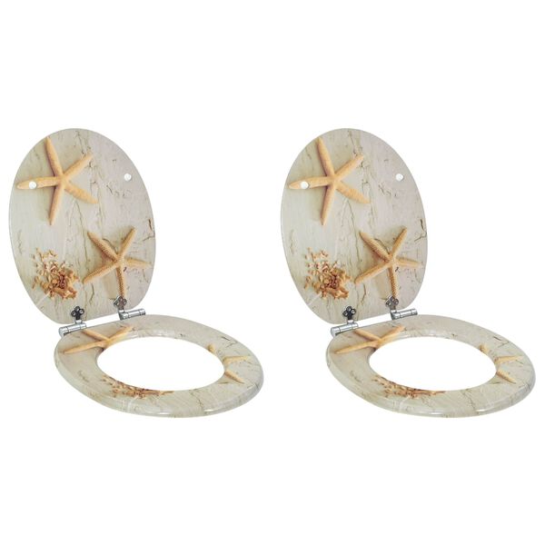 vidaXL WC-istuin 2 pcs Keltainen ja valkoinen 44 x 38 cm MDF-levy