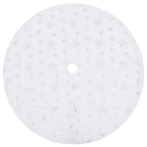 vidaXL Ylellinen joulukuusen hame valkoinen 90 cm tekoturkis