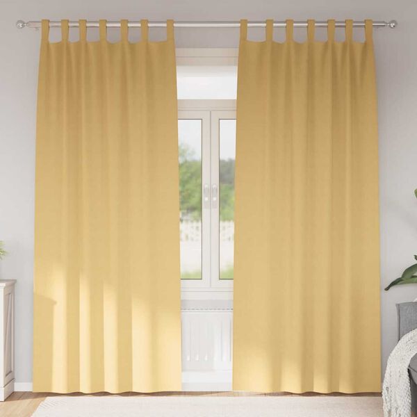 vidaXL Pimentävä verho renkailla 2 pcs Beige 260 x 140 cm Polyesteri