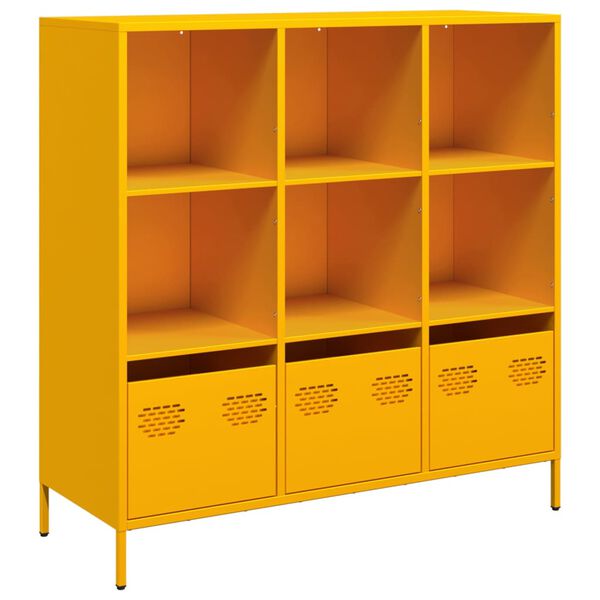 vidaXL Highboard Sinapinkeltainen 101,5x39x103,5 cm Ter&auml;s