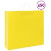 vidaXL Paperikassit 50 kpl kahvoilla keltainen 54x15x49 cm