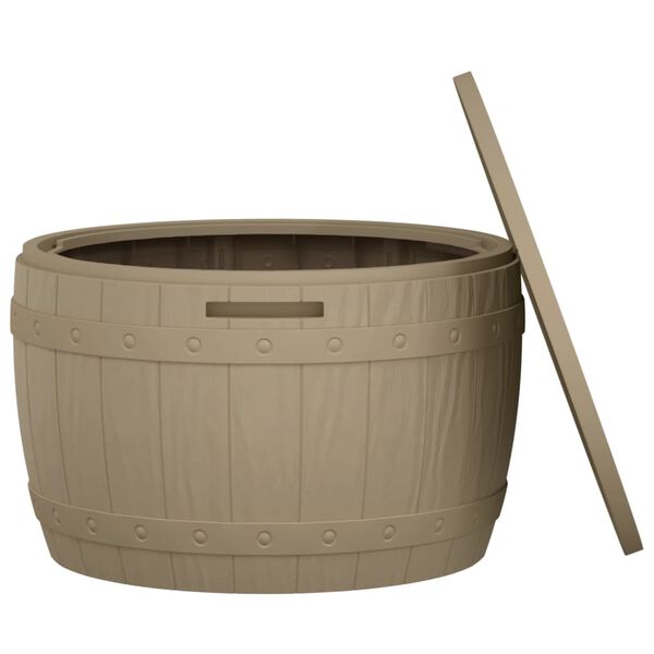 vidaXL 3-in-1 Puutarhan säilytyslaatikko vaaleanruskea polypropeeni