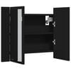 vidaXL Kylpyhuoneen LED peilikaappi musta 60x12x45 cm akryyli