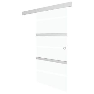 vidaXL Liukuovi ESG-lasi ja alumiini 76x212 cm hopea