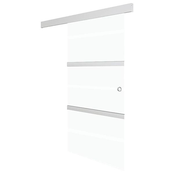 vidaXL Liukuovi ESG-lasi ja alumiini 76x212 cm hopea