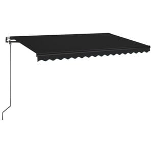 vidaXL Sis&auml;&auml;nkelattava markiisi LED/tuulisensori 400x350cm antrasiitti