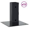 vidaXL Pylv&auml;iden pohjat neli&ouml; 12 kpl 51x51 mm jauhemaalattu ter&auml;s