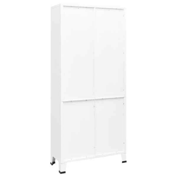 vidaXL Teollinen kirjahylly valkoinen 80x32x180 cm teräs