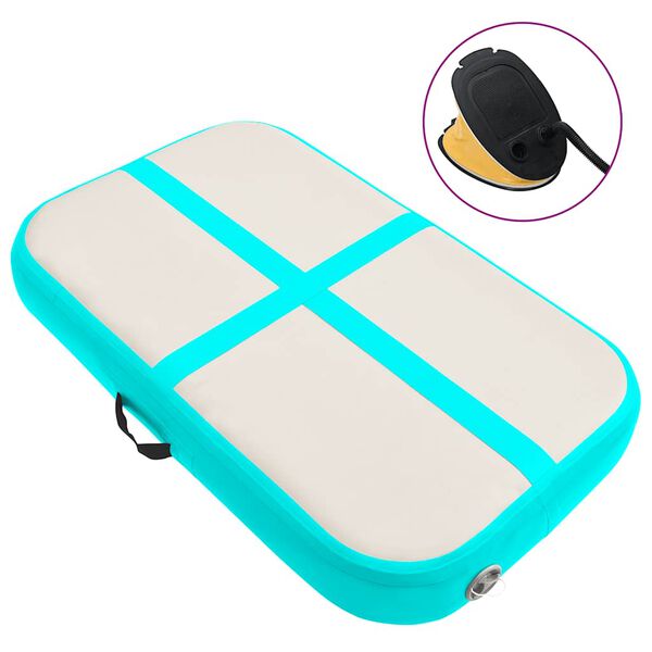 vidaXL Täytettävä voimistelumatto pumpulla 60x100x10 cm PVC vihreä