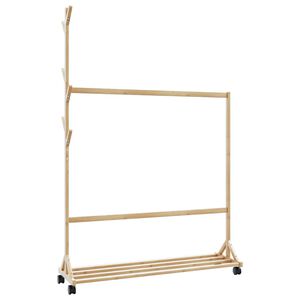 vidaXL-vaateteline koukuilla ja py&ouml;rill&auml; 100x35x157 cm bambu