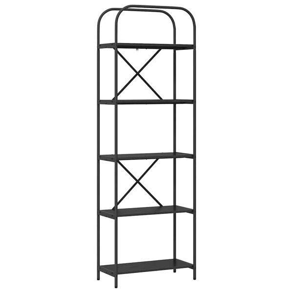 vidaXL Kirjahylly Musta tammi. 60 x 30 x 183 cm Tekninen puu