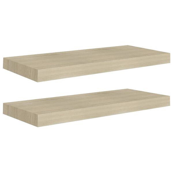 vidaXL Kelluvat seinähyllyt 2 kpl tammi 60x23,5x3,8 cm MDF