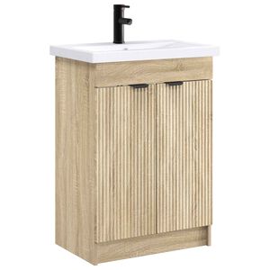 vidaXL Kylpyhuonekalustesetti Sonoma-tammi 56 x 37,5 x 81 cm