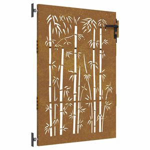 vidaXL Puutarhaportti 85x125 cm Corten-ter&auml;s Bambukuvio