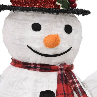 vidaXL Lumiukkoperhe joulukoriste LED-valoilla ylellinen kangas