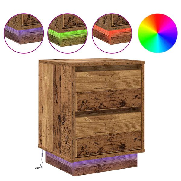 vidaXL Y&ouml;p&ouml;yt&auml;kaappi Vanha puu 39 x 34,5 x 50 cm Tekninen puu