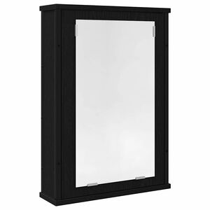 vidaXL Kylpyhuoneen peilikaappi musta tammi 42x12x60 cm tekninen puu