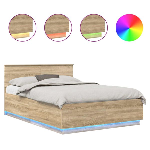 vidaXL S&auml;ngyn runko p&auml;&auml;tyll&auml; Sonoman tammi 5FT King Size Tekninen puu