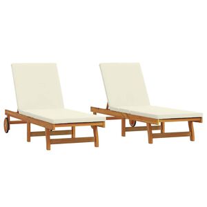 vidaXL Aurinkotuoli 2 kpl Tihe&auml; akasiapuu Ruskea