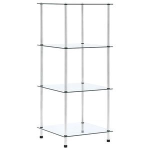 vidaXL 4-kerroksinen hylly l&auml;pin&auml;kyv&auml; 40x40x100 cm karkaistu lasi