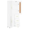 vidaXL Kaappi valkoinen 69,5x34x180 cm tekninen puu
