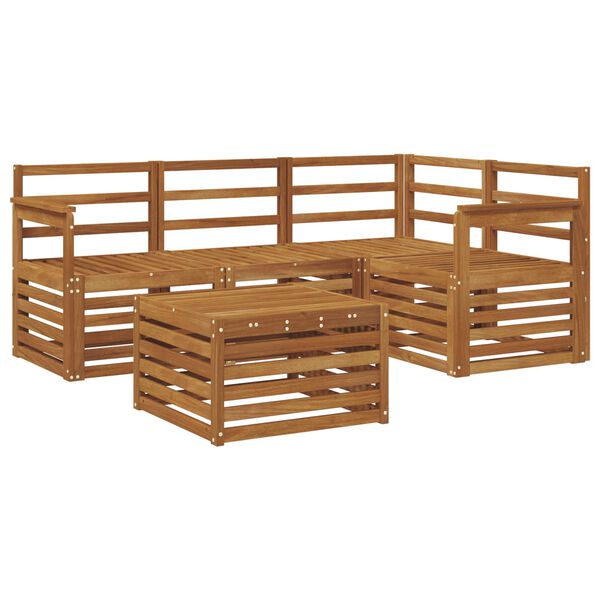 vidaXL Ulkosohvakokoelma 5 pcs Luonnollinen Tihe&auml; akasiapuu