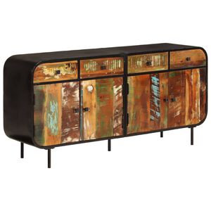 vidaXL Senkki 140x35x70 cm kierr&auml;tetty t&auml;yspuu ja metalli