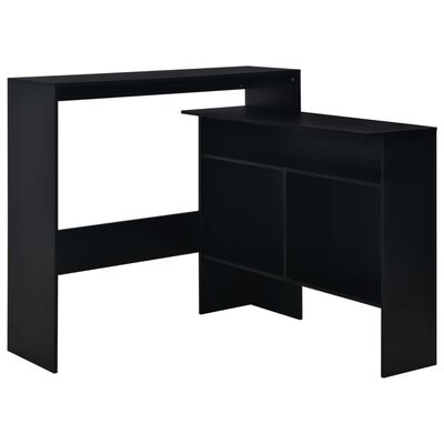 vidaXL Baaripöytä kahdella pöytätasolla musta 130x40x120 cm