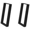 vidaXL Ruokap&ouml;yd&auml;n jalat U-muotoiset 2 kpl musta 50x(72-73) cm ter&auml;s