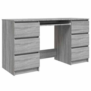 vidaXL Ty&ouml;p&ouml;yt&auml; harmaa Sonoma 140x50x77 cm tekninen puu