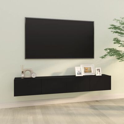 vidaXL TV-seinäkaapit 2 kpl musta 100x30x30 cm tekninen puu