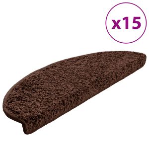 vidaXL Porrasmatot 15 kpl 65x21x4 cm Ruskea Puolipy&ouml;re&auml; Suuri