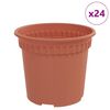 vidaXL Py&ouml;re&auml; kukkaruukku 24 pcs Tiilenpunainen &Oslash; 15 x 12 cm Muovi