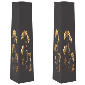 vidaXL Aurinko LED-polkuvalo 2 pcs Musta Kylm&auml;valssattu ter&auml;s