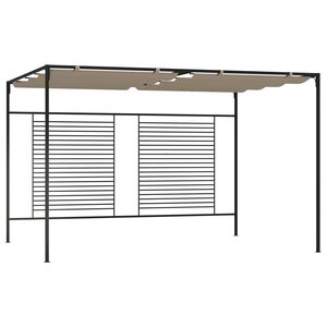vidaXL Huvimaja sis&auml;&auml;nvedett&auml;v&auml; katto 3x4x2,3 m taupe 180 g/m&sup2;
