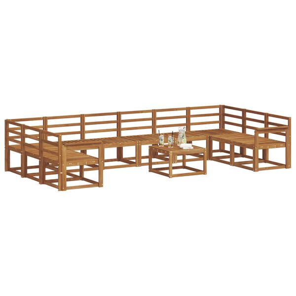 vidaXL Ulkosohvakokoelma 11 pcs Luonnollinen Tihe&auml; akasiapuu