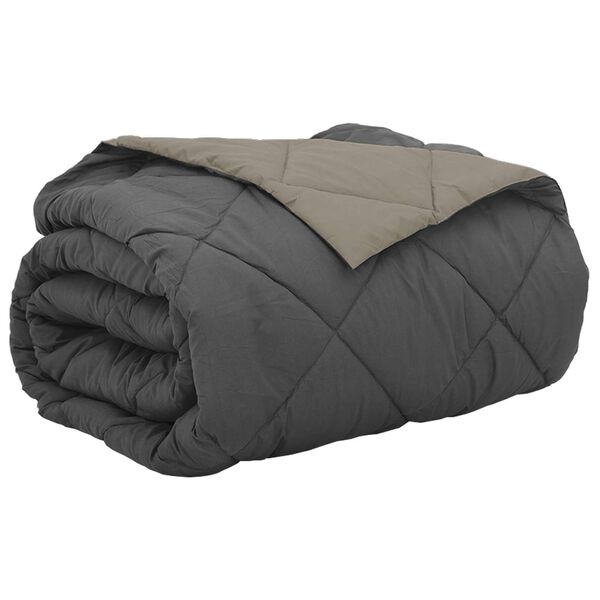 vidaXL Kes&auml;peitto Vaaleanharmaa ja antrasiitti 200 x 200 cm Mikrokuitu