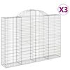 vidaXL Kaarevat kivikorit 3 kpl 200x30x140/160 cm galvanoitu rauta