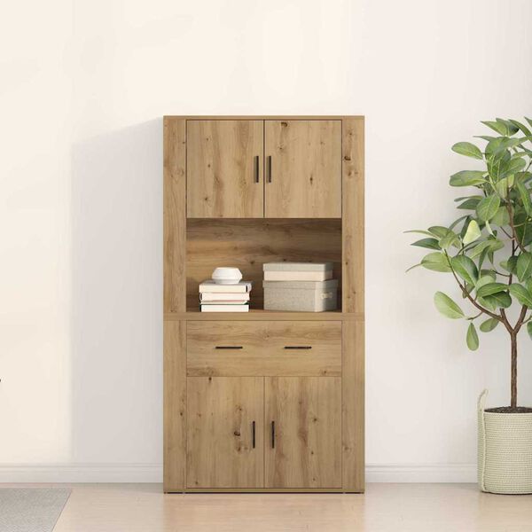 vidaXL Highboard artesaani tammi 80 x 33 x 150 cm Tekninen puu