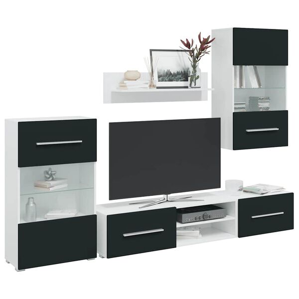 vidaXL 5-osaiset TV-yksik&ouml;t LED-valolla matt indigo suunniteltu puu